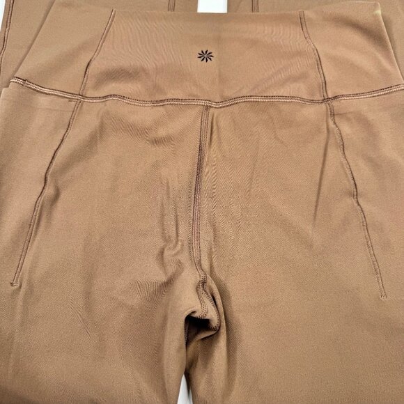 Athleta 533441 Transcend Stash Crop Straight Leg Pant L Tan Nylon Spandex Blend - Picture 16 of 16